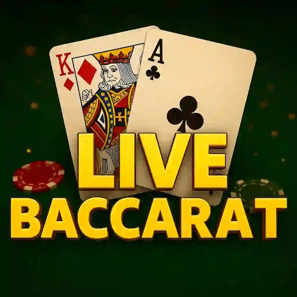 Live Baccarat slot logo by Evolution at Mahti Casino